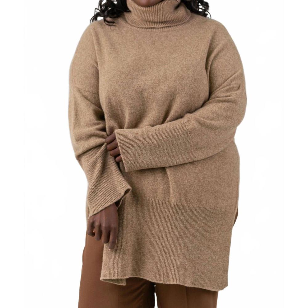 NEW MAISON MONTAGUT galice long loose sweater in camel